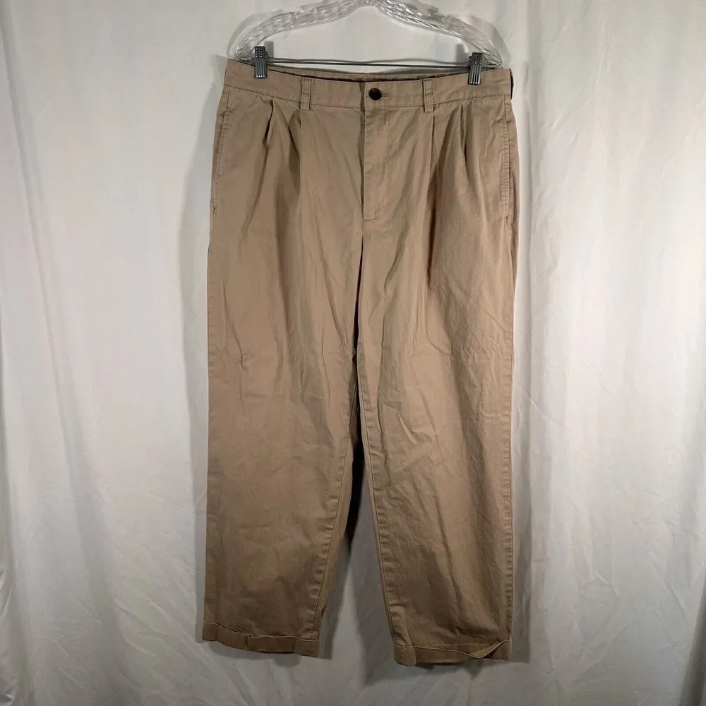 Brooks Brothers Khaki Pants Men's 36x30 Chino 346 Tan 100% Cotton Work Office